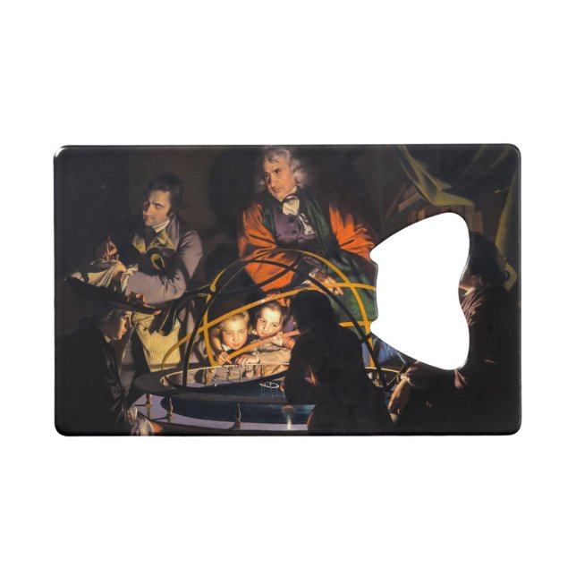 A Philosopher Lecturing on the Orrery Solar System Credit Card Bottle Opener (Front (Horizontal))