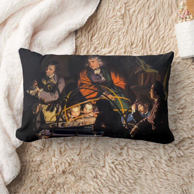A Philosopher Lecturing on the Orrery Solar System Lumbar Pillow (Blanket)
