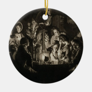 A Philosopher Shewing an Experiment on the Air Pum Ceramic Ornament