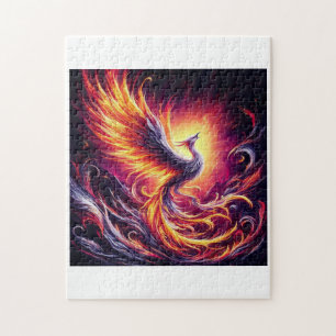 A phoenix rising from fiery ashes. jigsaw puzzle