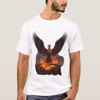 A phoenix rising from the ashes in a volcanic land T-Shirt