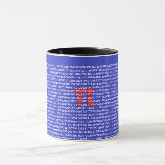 A Pi(π) mug great for math geek in your life (Center)