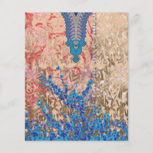 a picture of a blue and beige scarf flyer