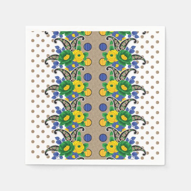 a picture of a pattern that looks like a peacock napkin (Front)