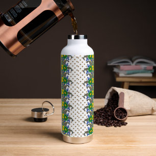 a picture of a pattern that looks like a peacock water bottle