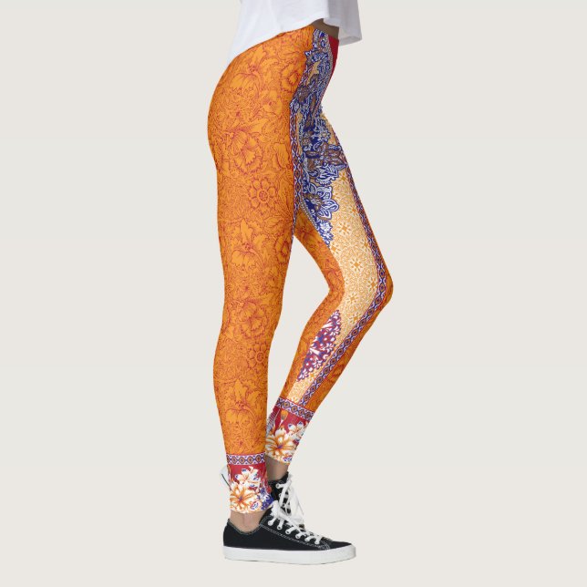 a picture of an orange and blue pattern leggings (Right)