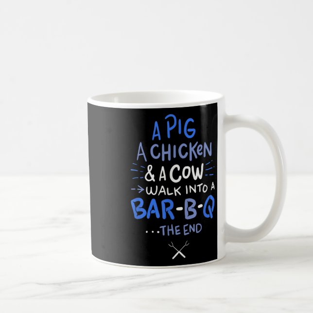 A Pig, A Chicken And A Cow Quote - Funny Bbq Grill Coffee Mug (Right)