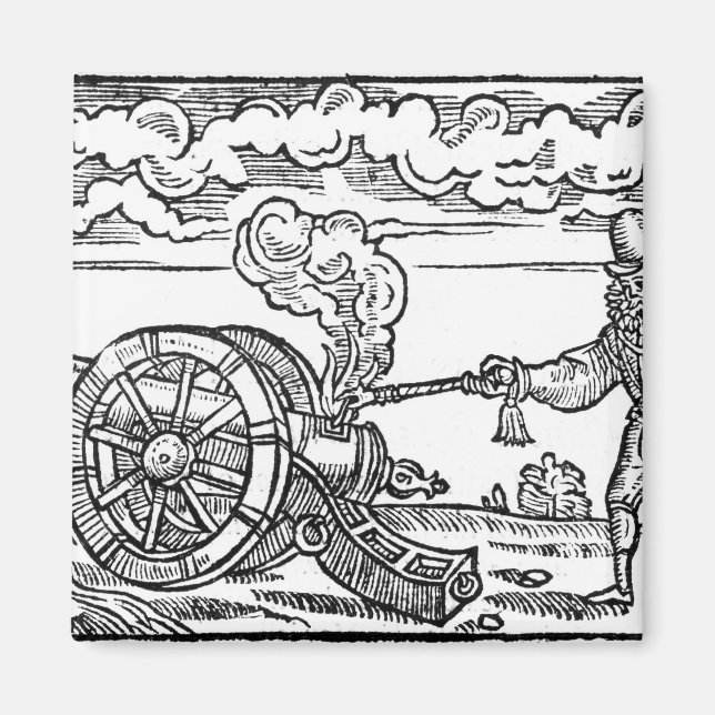 A Pikeman Lighting a Cannon Magnet (Front)
