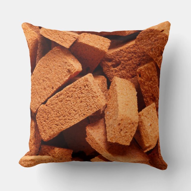 A pile of bricks construction throw pillow (Front)