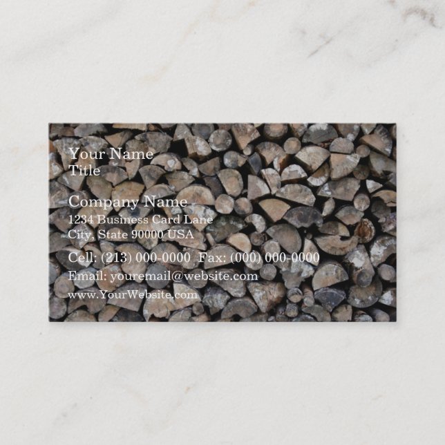 A pile of firewood business card (Front)