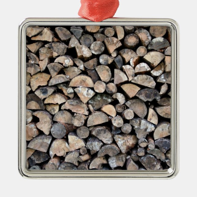 A pile of firewood metal ornament (Front)