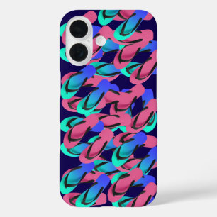 A Pile Of Flip Flops Fun Blue  iPhone 16 Case