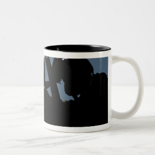 A pilot prepares for take-off Two-Tone coffee mug