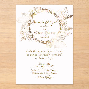  A Pinch of  Pink Acrylic Wedd. Invitation