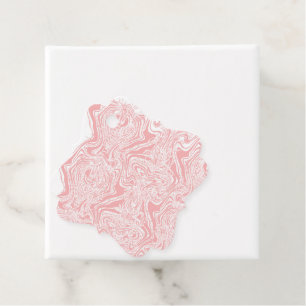 a pink and white abstract design on a white backgr favour tags