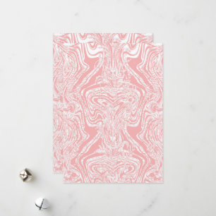 a pink and white abstract design on a white backgr holiday card