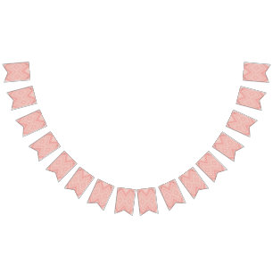 a pink and white background with a diamond pattern bunting flags