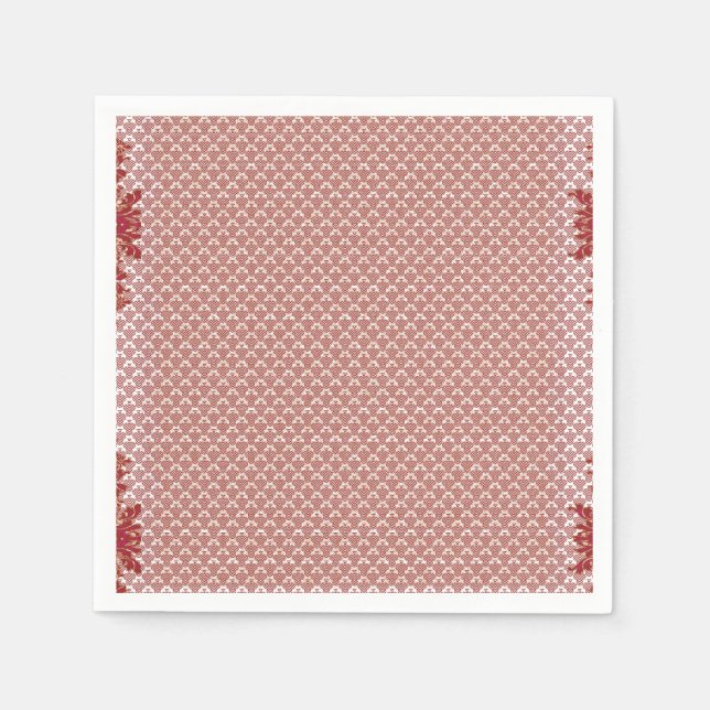 a pink and white background with a pattern napkin (Front)