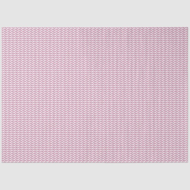a pink and white background with wavy lines tissue paper (Front)