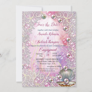 A Pink and White Marble Finish with Brushed Gold Invitation