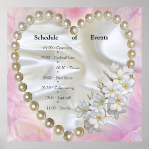 A Pink and White Marble Finish with Brushed Gold  Poster