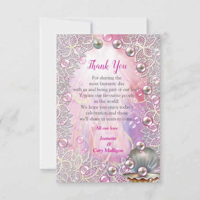 A Pink and White Marble Finish with Brushed Gold  RSVP Card (Front)