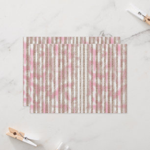 a pink and white striped background invitation