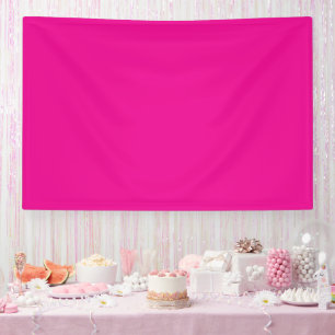a pink background with a banner