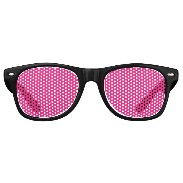 a pink background with a black border retro sunglasses (Front)