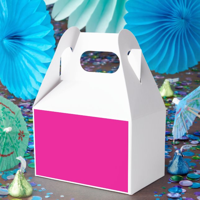 a pink background with a  favor box (Party)