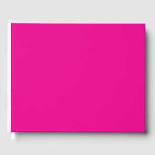 a pink background with a guest book