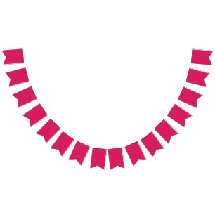 a pink background with a white border bunting flags