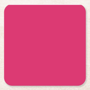a pink background with a white border square paper coaster