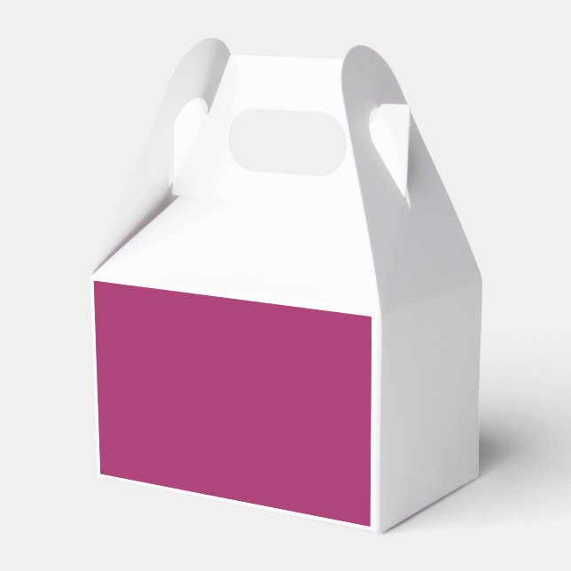 a pink background with a white favor box (Front Side)
