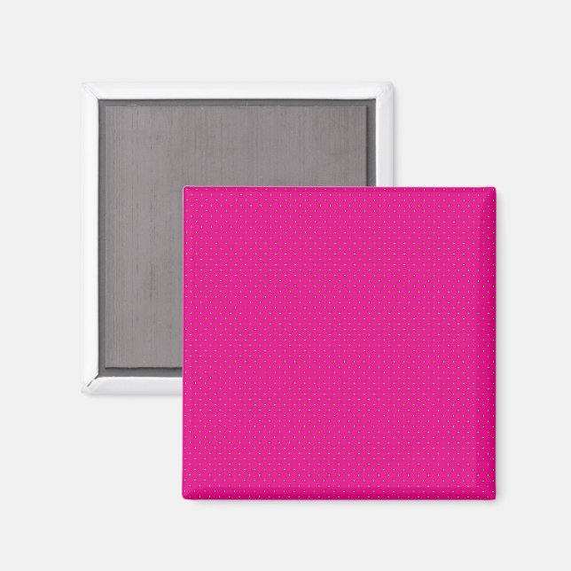 a pink background with white polka dots magnet (Front/Back)