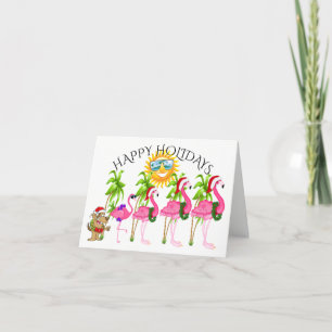 A Pink Flamingo Family Holiday HolidayZforDayz Card
