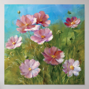 A Pink Floral Garden Poster