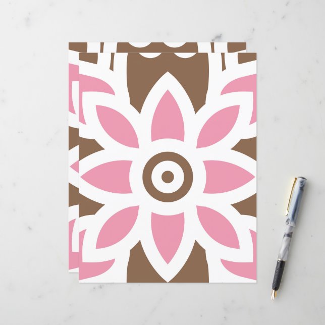 a pink flower on a brown background (Front/Back In Situ)