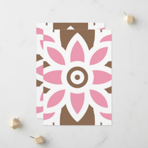 a pink flower on a brown background announcement