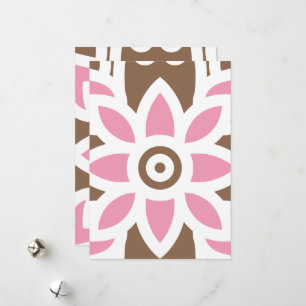 a pink flower on a brown background holiday card