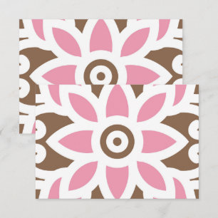 a pink flower on a brown background thank you card