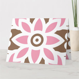 a pink flower on a brown background thank you card