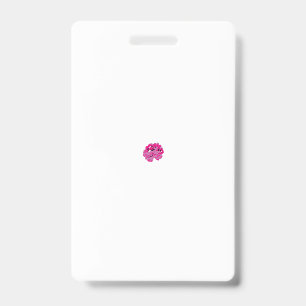 A pink flower with black spots on its petals, show badge