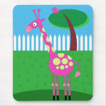 A Pink Giraffe Lives in My Backyard Mouse Pad