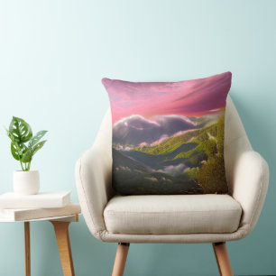 A Pink Luminous Sunrise Throw Pillow