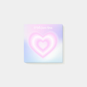 A Pink Neon Heart Shape  Post-it Notes