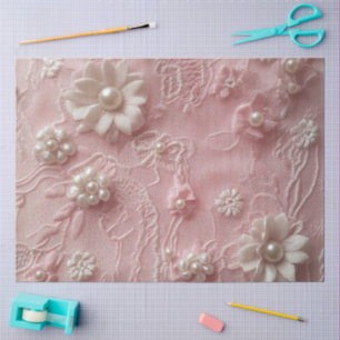 A Pink Pearl and Lace Series Design #1 Tissue Paper