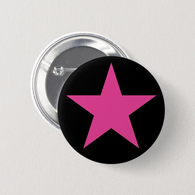 A Pink Star Of Feminism 2 Inch Round Button (Front & Back)