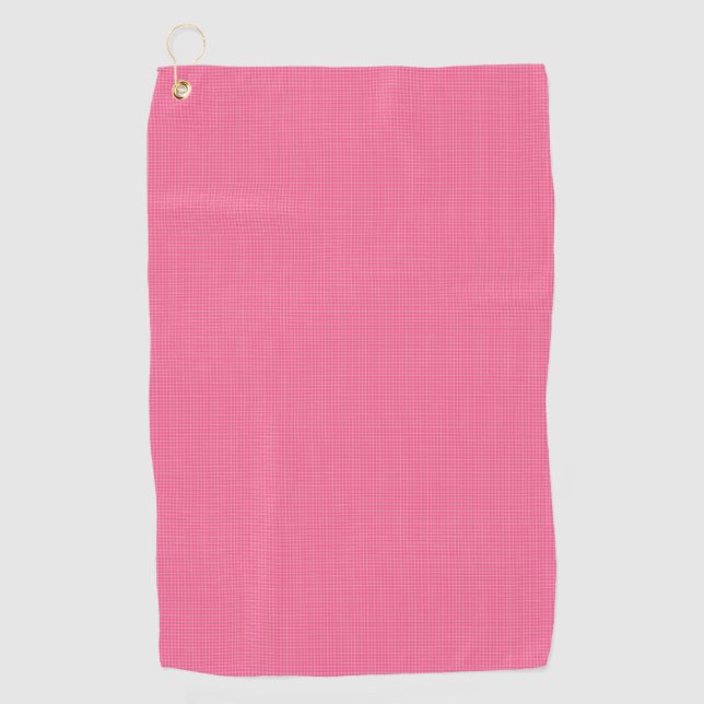 A pink towel with a subtle grid pattern (Front)