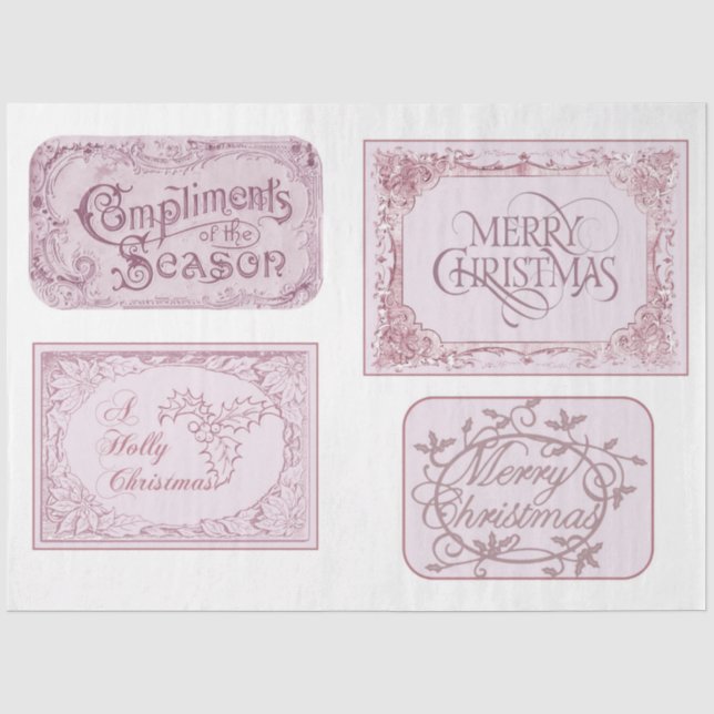 A Pink Water Colour Christmas Series Design 10 Tissue Paper (Front)